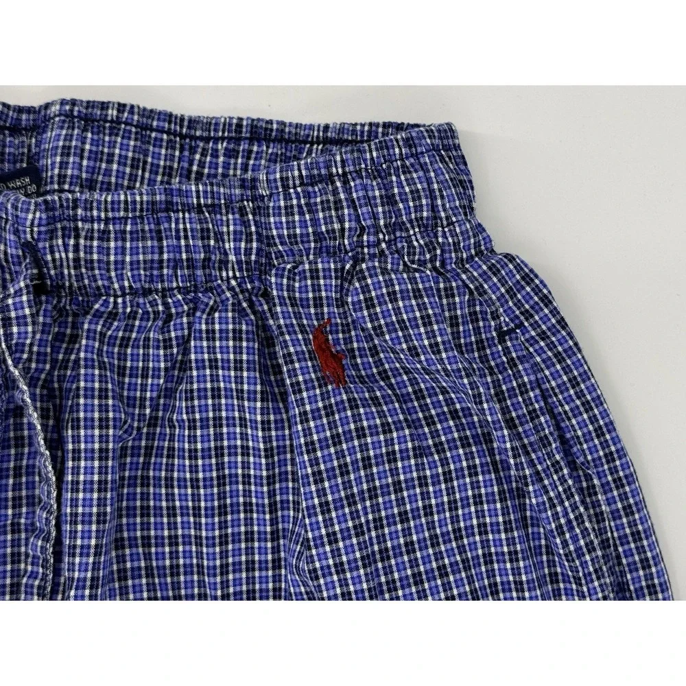 Polo Ralph Lauren Sleepwear Pants Blue Plaid Pajama Lounge 100% Cotton Mens S